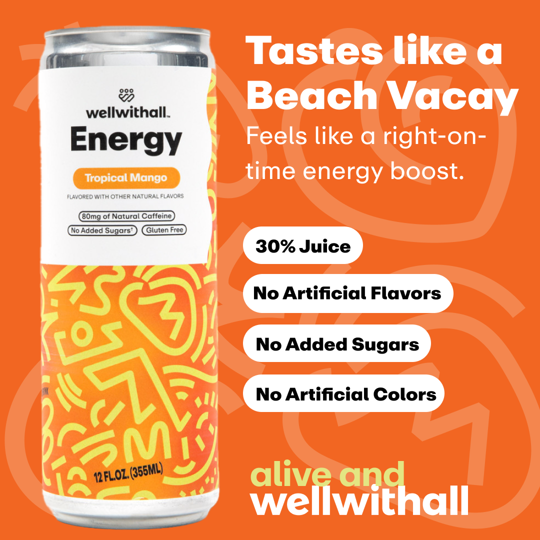 Mango Energy Drink (80mg Caffeine) | WellWithAll