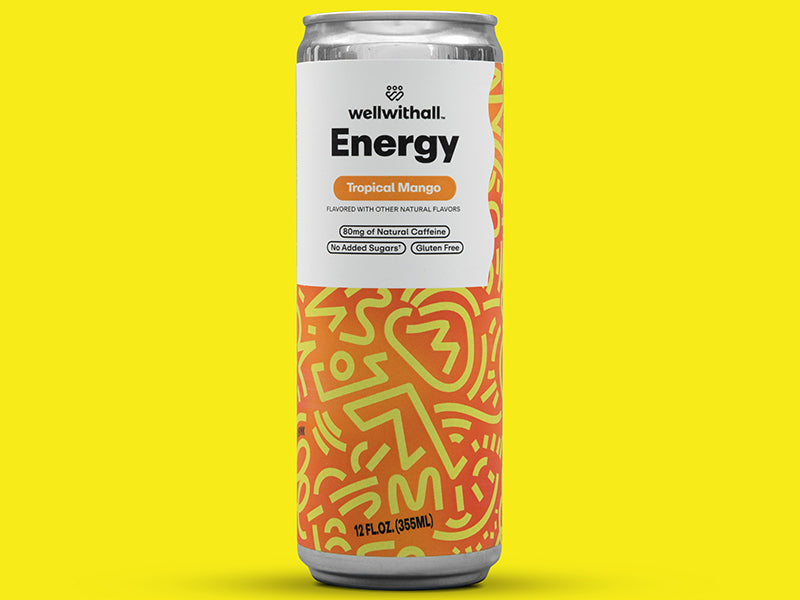 Mango Energy Drink with 80mg Tea-Derived Caffeine